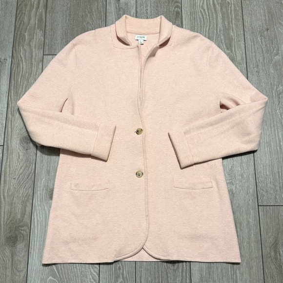 J. Crew Light Pink Schoolboy Sweater Blazer - Picture 2 of 5